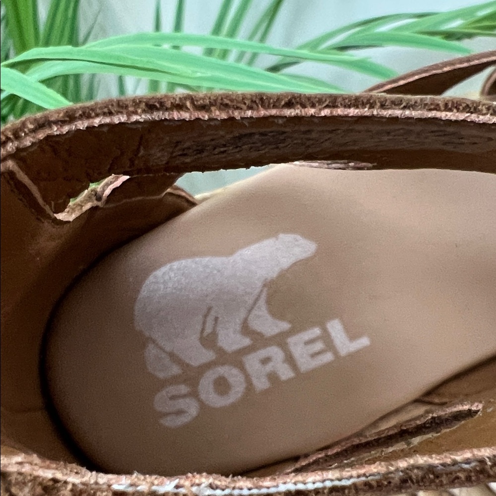 Sorel Tan Wedge Sandals - Picture 7 of 14